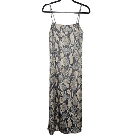H&M Womens Satin Snake Print Slip Dress Size XS Sleeveless Date Night Silky Boho - Picture 2 of 12